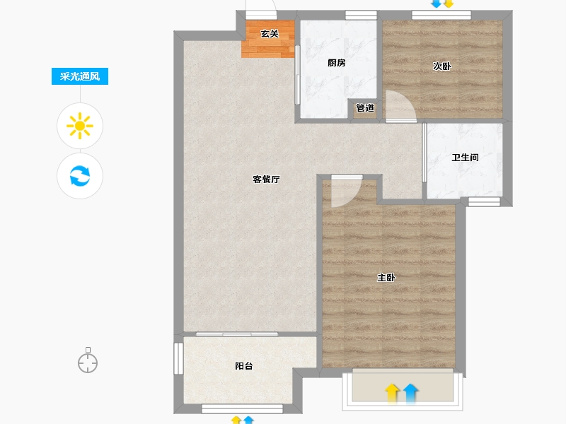 河南省-郑州市-国控云庭7,983m²-66.40-户型库-采光通风