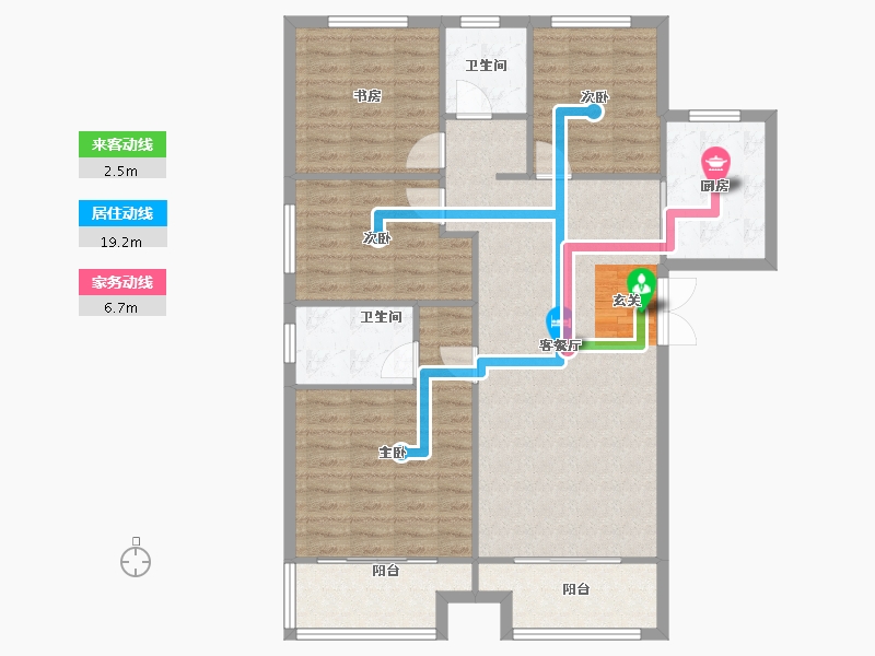 河南省-郑州市-永威溪樾1号楼,5号楼,6号楼,9号楼135m²-108.16-户型库-动静线