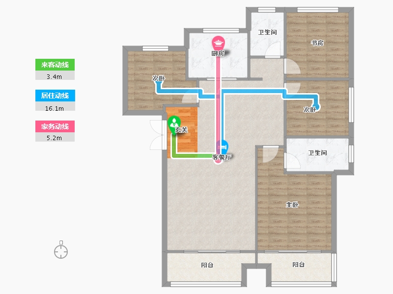 河南省-郑州市-永威溪樾2号楼,3号楼,7号楼,8号楼144m²-115.93-户型库-动静线