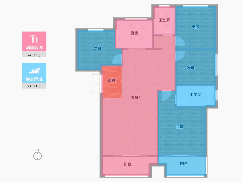 河南省-郑州市-永威溪樾2号楼,3号楼,7号楼,8号楼144m²-115.93-户型库-动静分区