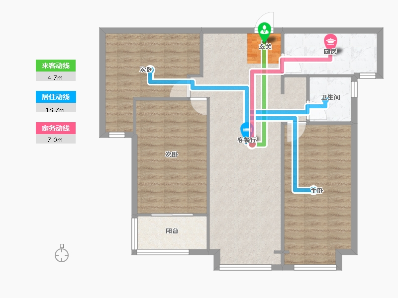 河南省-郑州市-物华臻悦苑1号楼108m²-86.50-户型库-动静线