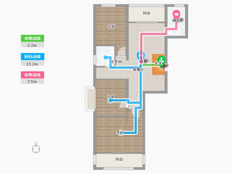 河南省-郑州市-物华臻悦苑1号楼118m²-94.39-户型库-动静线