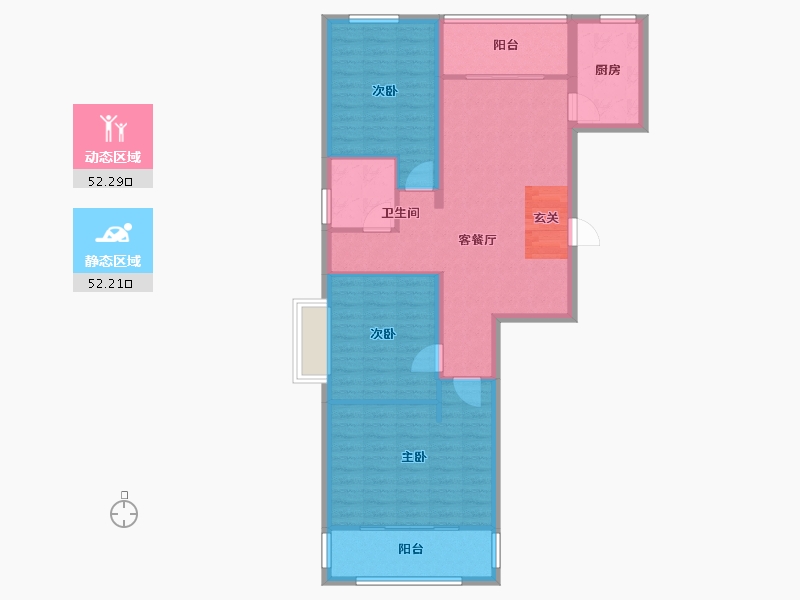 河南省-郑州市-物华臻悦苑1号楼118m²-94.39-户型库-动静分区