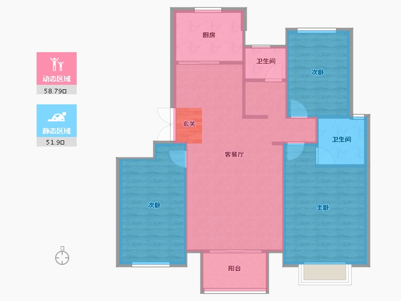 河南省-郑州市-新田城八期湖光里23128m²-102.40-户型库-动静分区