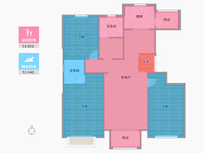 河南省-郑州市-新田城八期湖光里23130m²-104.01-户型库-动静分区