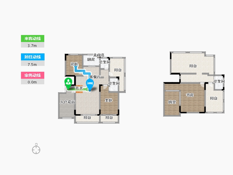 河南省-郑州市-元正康郡B5号楼,B6号楼,B7号楼,B8号楼,B17号楼172m²-228.31-户型库-动静线