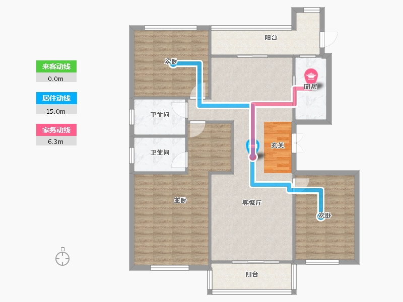 河南省-郑州市-碧桂园龙城天悦6号楼,7号楼,8号楼,9号楼,12号楼,13号楼140m²-115.14-户型库-动静线