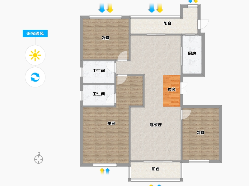 河南省-郑州市-碧桂园龙城天悦6号楼,7号楼,8号楼,9号楼,12号楼,13号楼140m²-115.14-户型库-采光通风