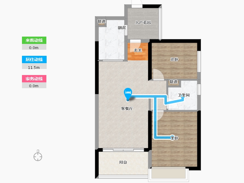 河南省-郑州市-恒大山水城86号楼91m²-72.98-户型库-动静线