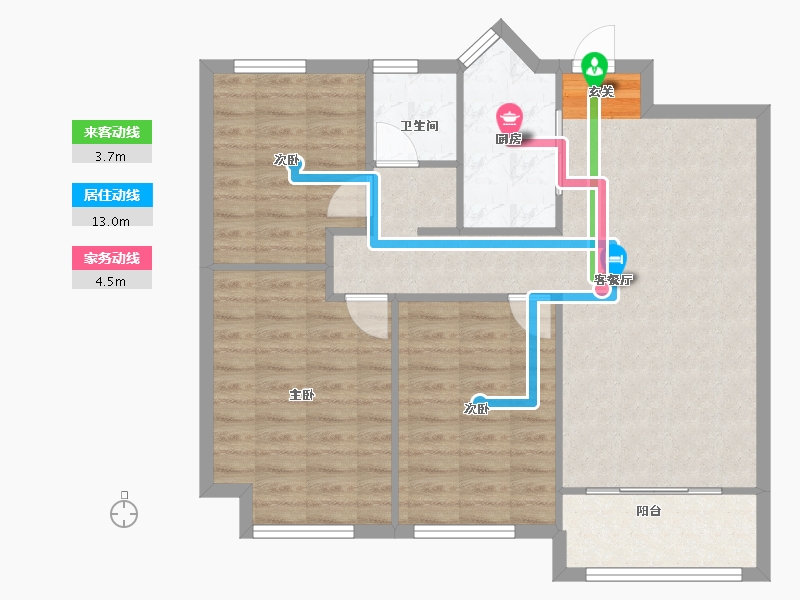 河南省-郑州市-碧桂园龙城天悦16号楼,19号楼,20号楼,25号楼107m²-85.59-户型库-动静线