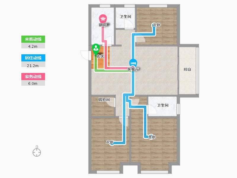 河南省-郑州市-碧桂园龙城天悦16号楼,19号楼,20号楼,25号楼122m²-97.60-户型库-动静线