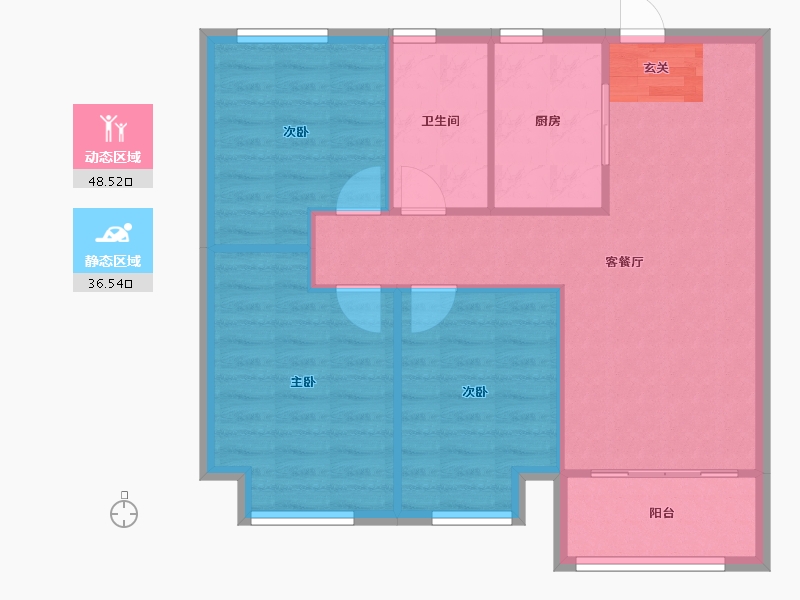 河南省-郑州市-碧桂园龙城天悦3号楼,5号楼,10号楼,11号楼,17号楼,18号楼,21-77.60-户型库-动静分区