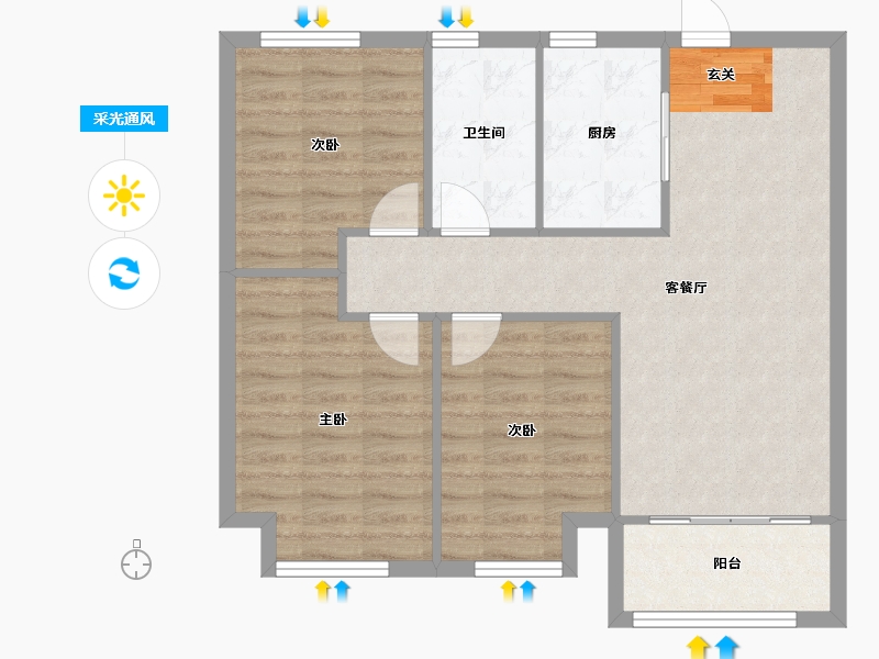 河南省-郑州市-碧桂园龙城天悦3号楼,5号楼,10号楼,11号楼,17号楼,18号楼,21-77.60-户型库-采光通风