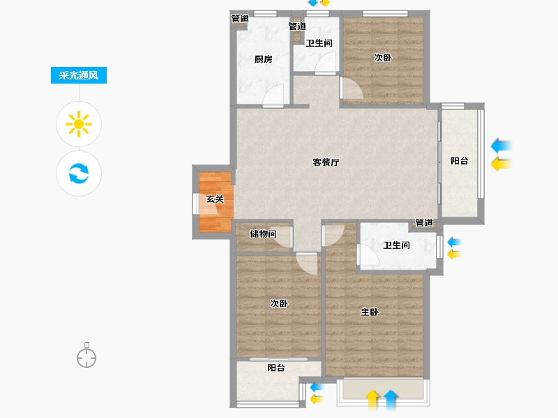 河南省-郑州市-新城尚郡一期8,一期9,一期10126m²-100.80-户型库-采光通风