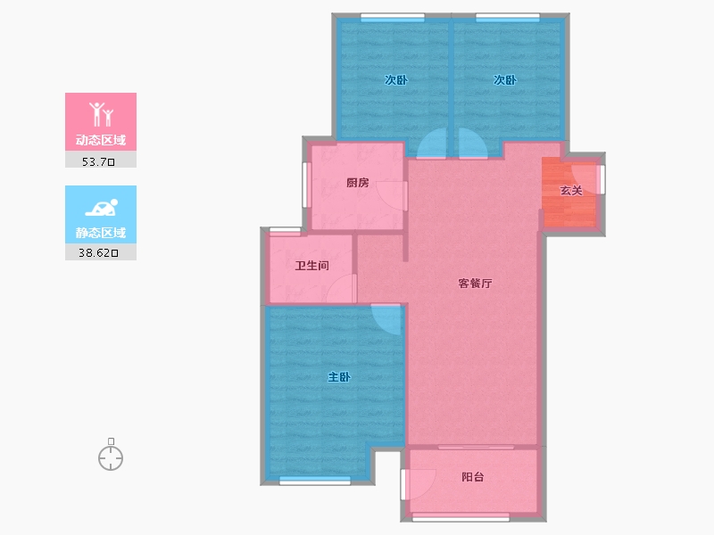 河南省-郑州市-新城尚郡一期10,一期11106m²-84.46-户型库-动静分区