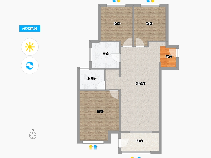 河南省-郑州市-新城尚郡一期10,一期11106m²-84.46-户型库-采光通风