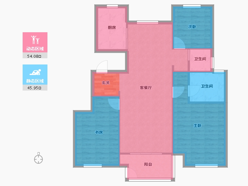 河南省-郑州市-新城尚郡一期2114m²-91.20-户型库-动静分区