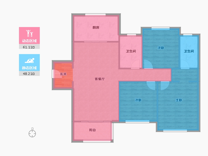 河南省-郑州市-新城尚郡一期5,一期7,一期8,一期9,一期10125m²-100.00-户型库-动静分区