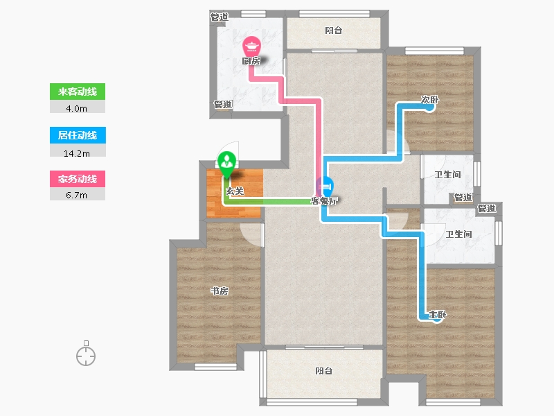 河南省-郑州市-新城尚郡一期3,一期4129m²-103.20-户型库-动静线