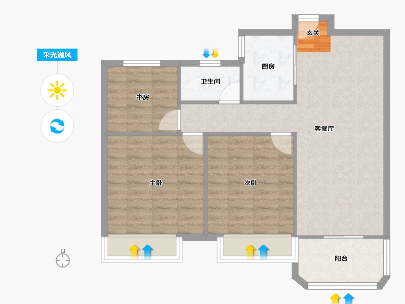 河南省-郑州市-光明索河湾三期1,三期2,三期3,三期798m²-78.40-户型库-采光通风