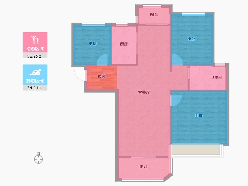 河南省-郑州市-光明索河湾三期1,三期2106m²-84.39-户型库-动静分区