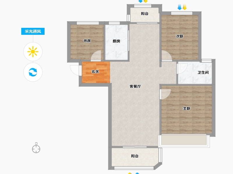 河南省-郑州市-光明索河湾三期1,三期2106m²-84.39-户型库-采光通风