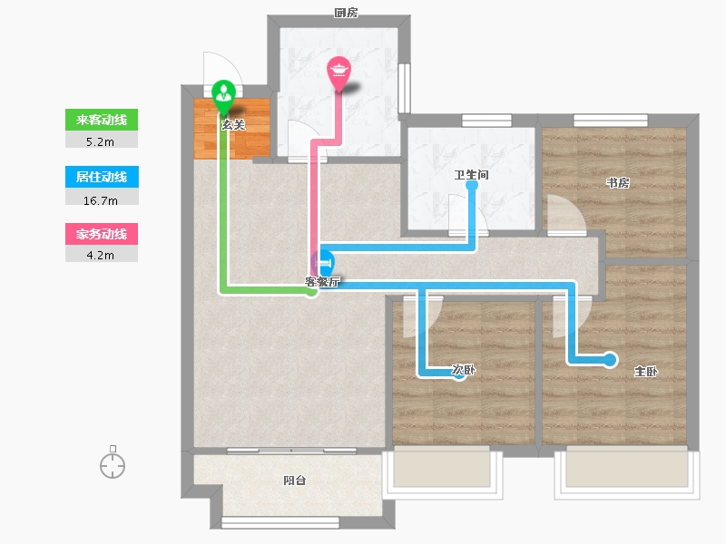 河南省-郑州市-郑西鑫苑名家5期47号楼89m²-71.20-户型库-动静线