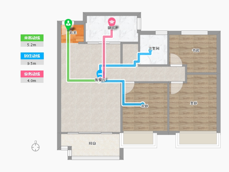 河南省-郑州市-郑西鑫苑名家35,四期24,四期2589m²-71.21-户型库-动静线