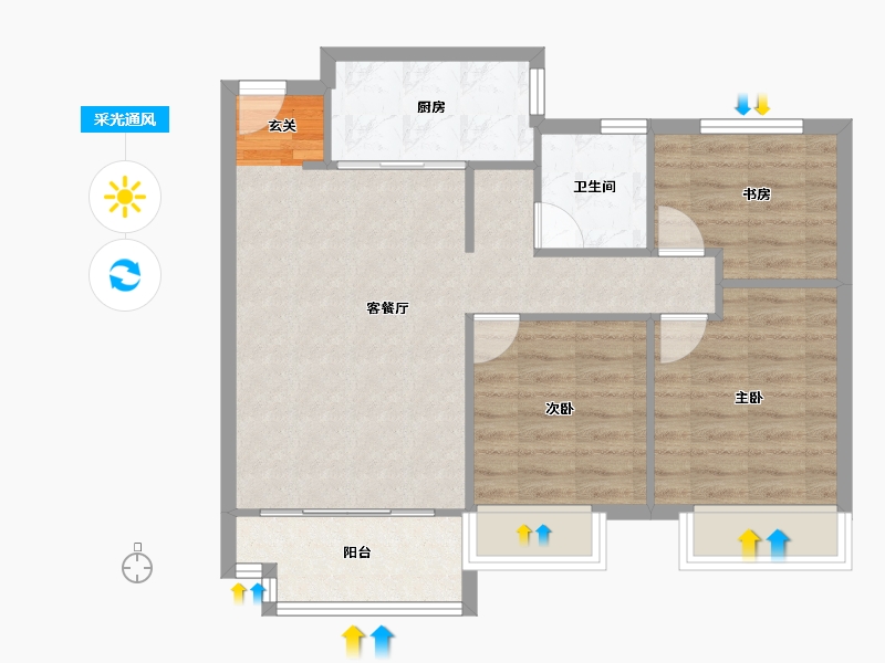 河南省-郑州市-郑西鑫苑名家35,四期24,四期2589m²-71.21-户型库-采光通风