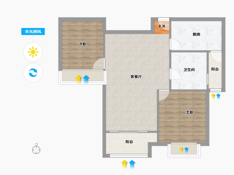 河南省-郑州市-郑西鑫苑名家1栋91m²-72.80-户型库-采光通风