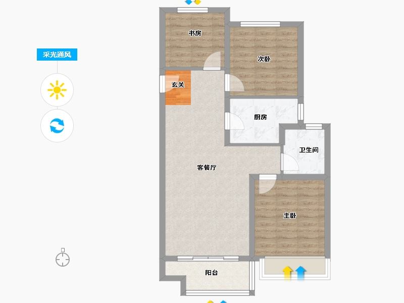 河南省-郑州市-郑西鑫苑名家35,四期24,四期2591m²-72.81-户型库-采光通风