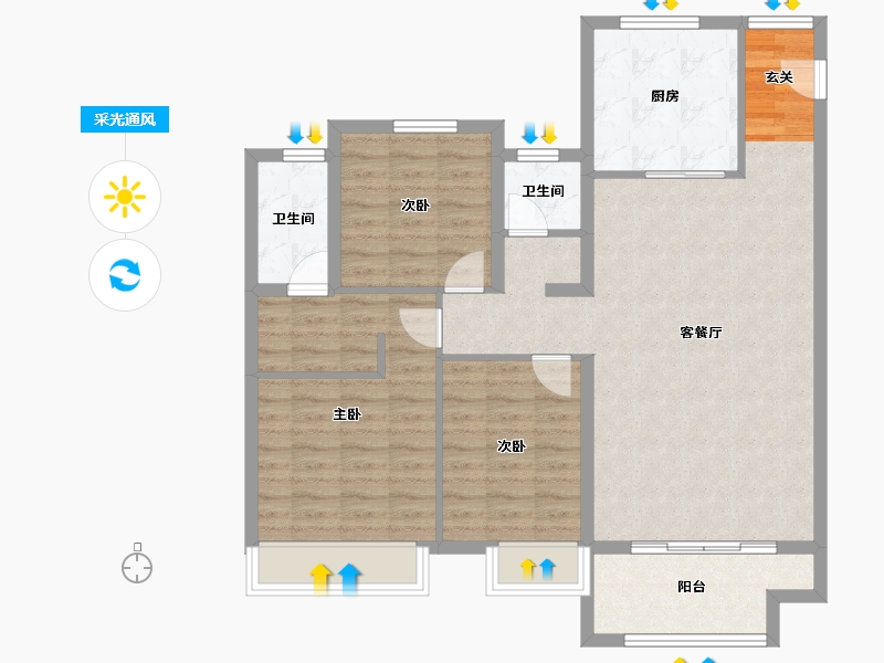 河南省-郑州市-郑西鑫苑名家五期49,51,48122m²-97.61-户型库-采光通风