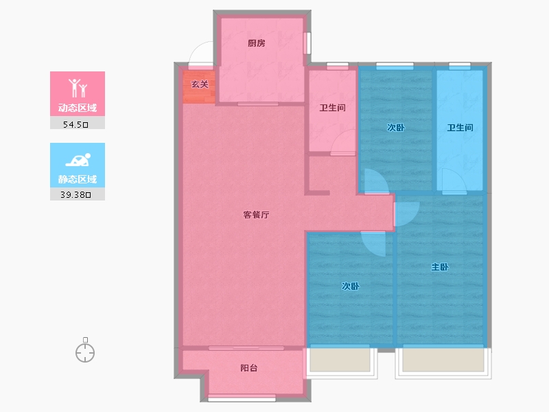 河南省-郑州市-郑西鑫苑名家五期49,51,50107m²-85.61-户型库-动静分区