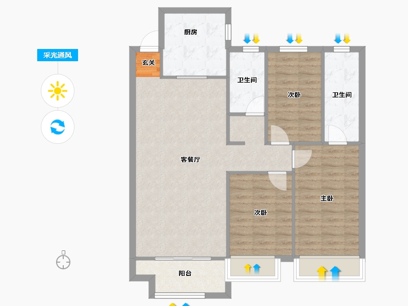 河南省-郑州市-郑西鑫苑名家五期49,51,50107m²-85.61-户型库-采光通风