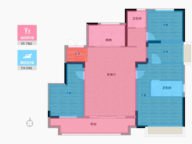 河南省-郑州市-新城郡望府1号楼,2号楼,3号楼,4号楼,5号楼,6号楼,7号楼,8号楼-112.00-户型库-动静分区