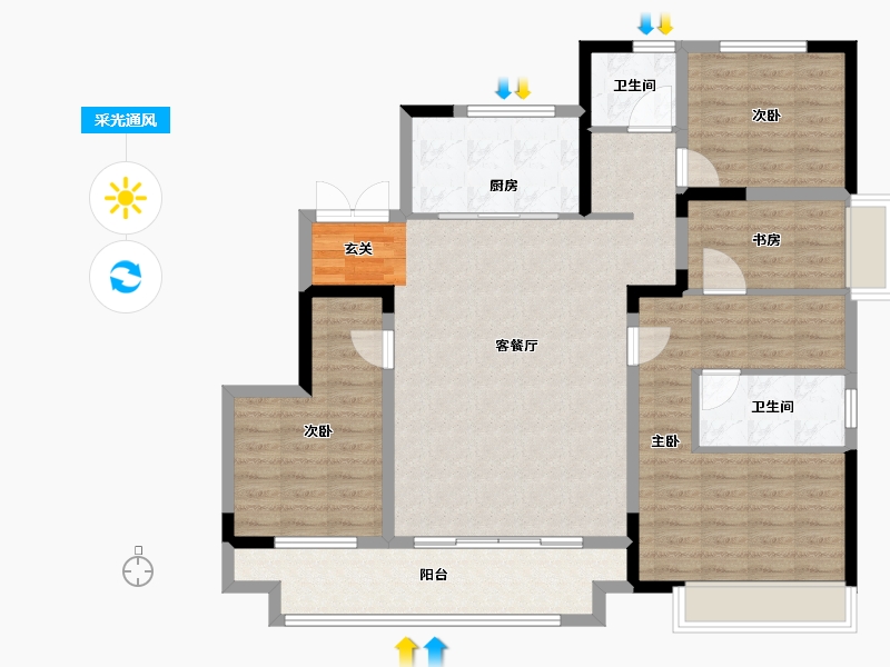 河南省-郑州市-新城郡望府1号楼,2号楼,3号楼,4号楼,5号楼,6号楼,7号楼,8号楼-112.00-户型库-采光通风