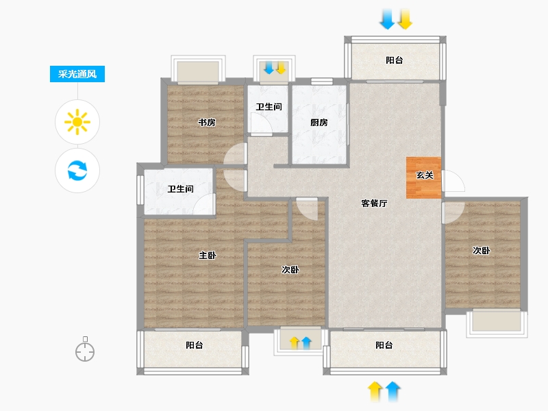 河南省-郑州市-居易西郡原著32,34,36,37,38148m²-118.40-户型库-采光通风