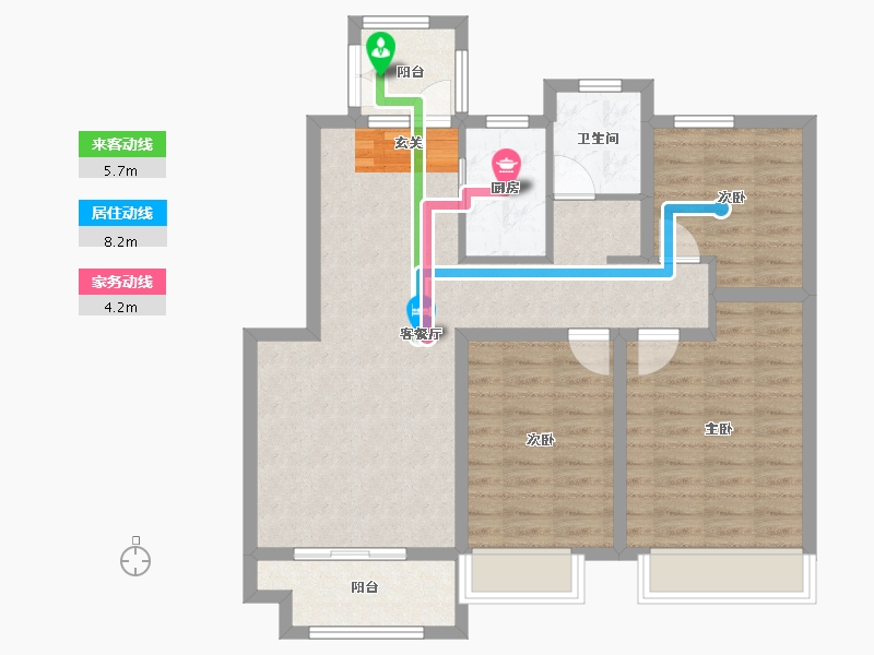 河南省-郑州市-居易西郡原著72栋105m²-84.00-户型库-动静线