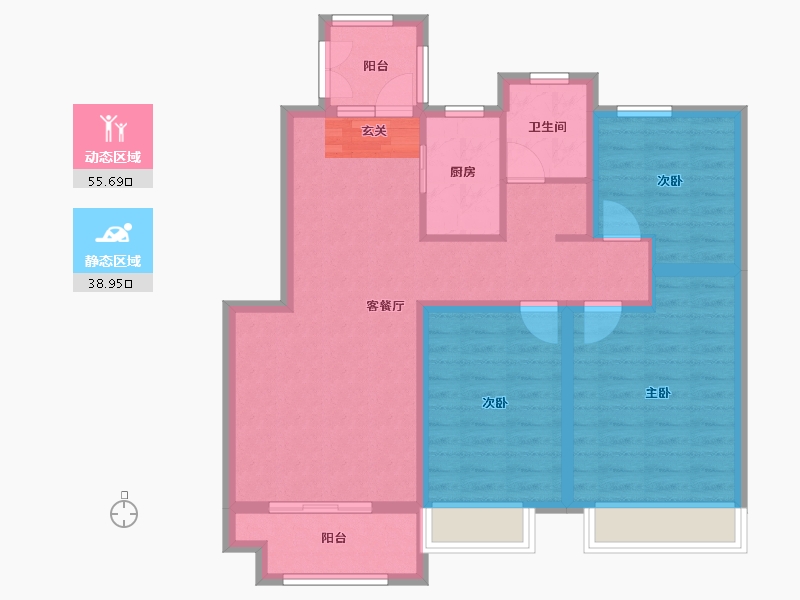 河南省-郑州市-居易西郡原著72栋105m²-84.00-户型库-动静分区