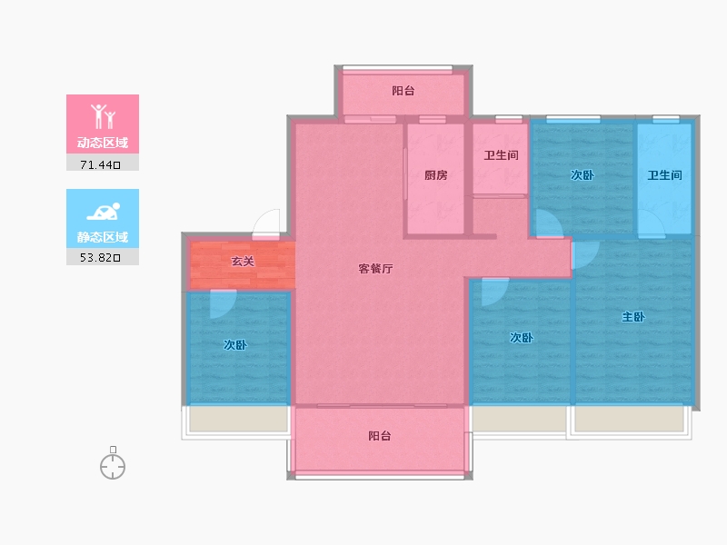 河南省-郑州市-碧桂园思念翡翠城二期21,二期22142m²-113.60-户型库-动静分区