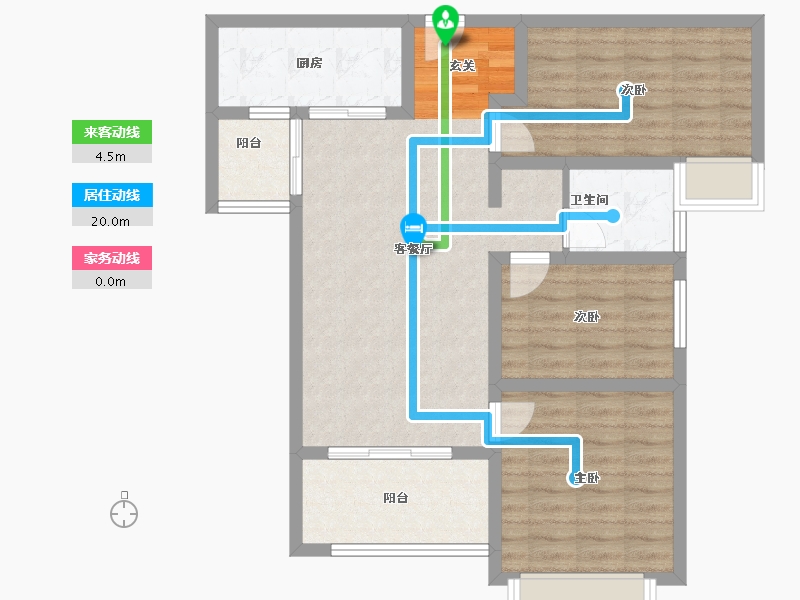 河南省-郑州市-瀚宇天悦湾2号院15号楼,2号院13号楼104m²-83.20-户型库-动静线