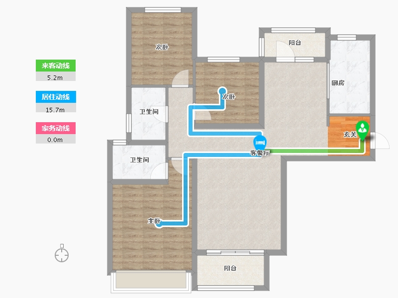 河南省-郑州市-瀚宇天悦湾2号院15号楼,2号院13号楼127m²-102.05-户型库-动静线