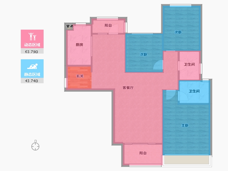 河南省-郑州市-瀚宇天悦湾7号院5,7号院6123m²-98.40-户型库-动静分区