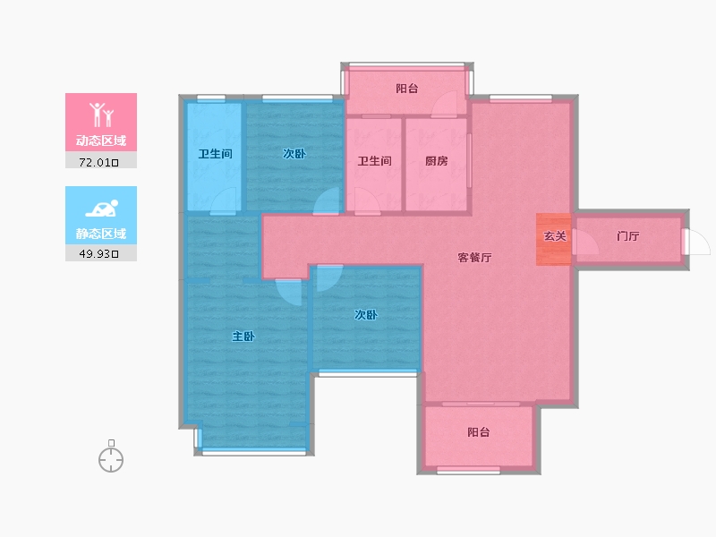 河南省-郑州市-瀚宇天悦湾3号院8,7号院12号楼139m²-111.20-户型库-动静分区