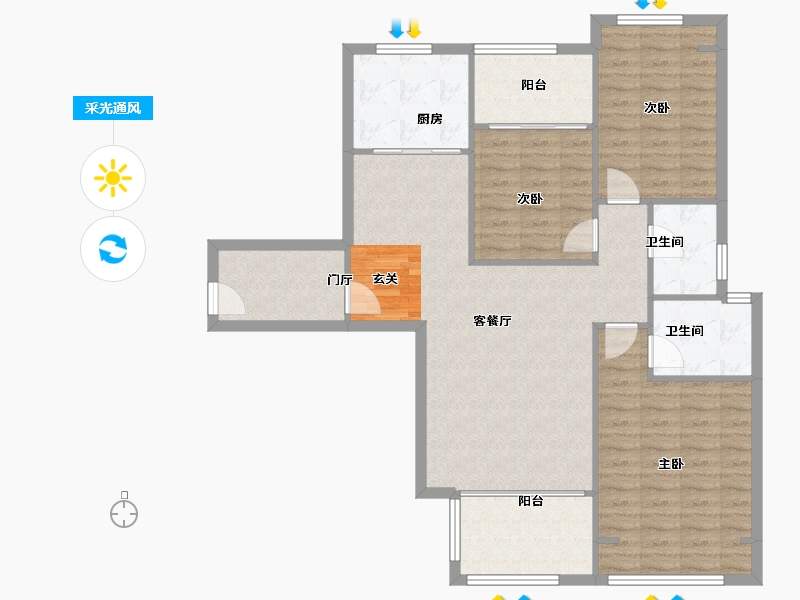 河南省-郑州市-瀚宇天悦湾5号院3,5号院4133m²-106.40-户型库-采光通风