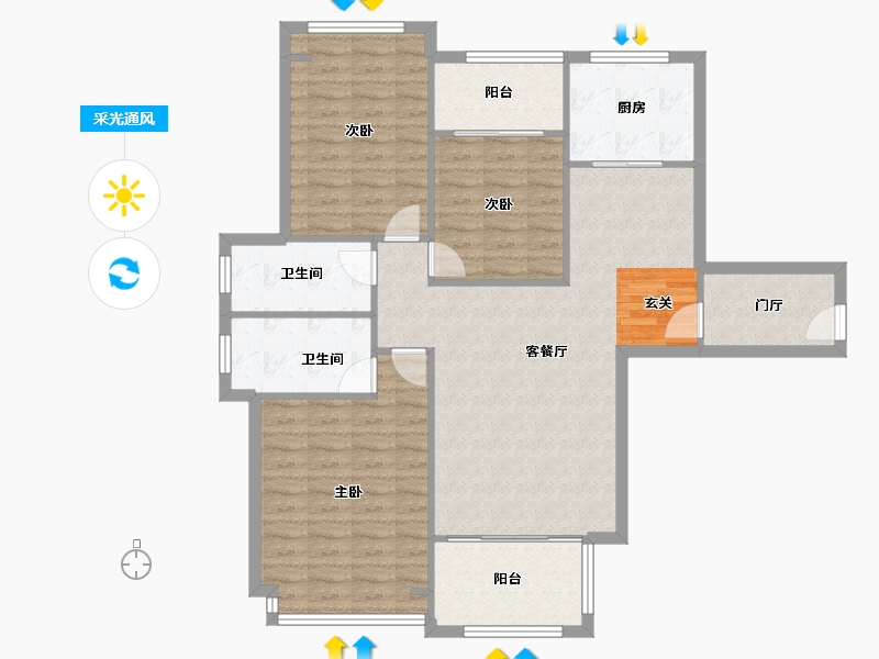 河南省-郑州市-瀚宇天悦湾5号院3,5号院4136m²-108.81-户型库-采光通风