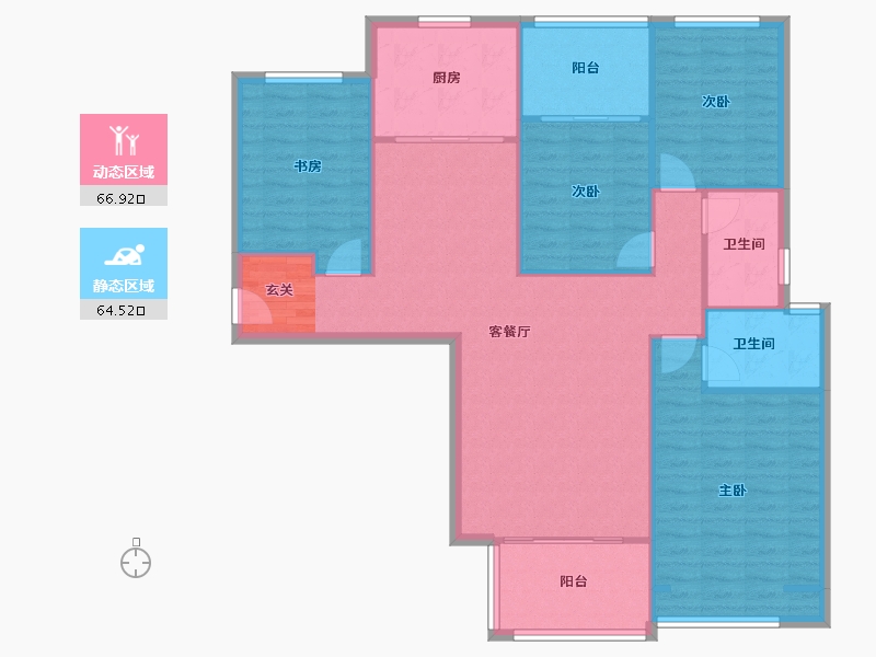 河南省-郑州市-瀚宇天悦湾1号院3151m²-120.80-户型库-动静分区