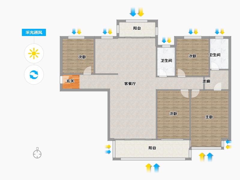 河南省-郑州市-瀚宇天悦湾10号院6,10号院10,10号院8205m²-164.01-户型库-采光通风