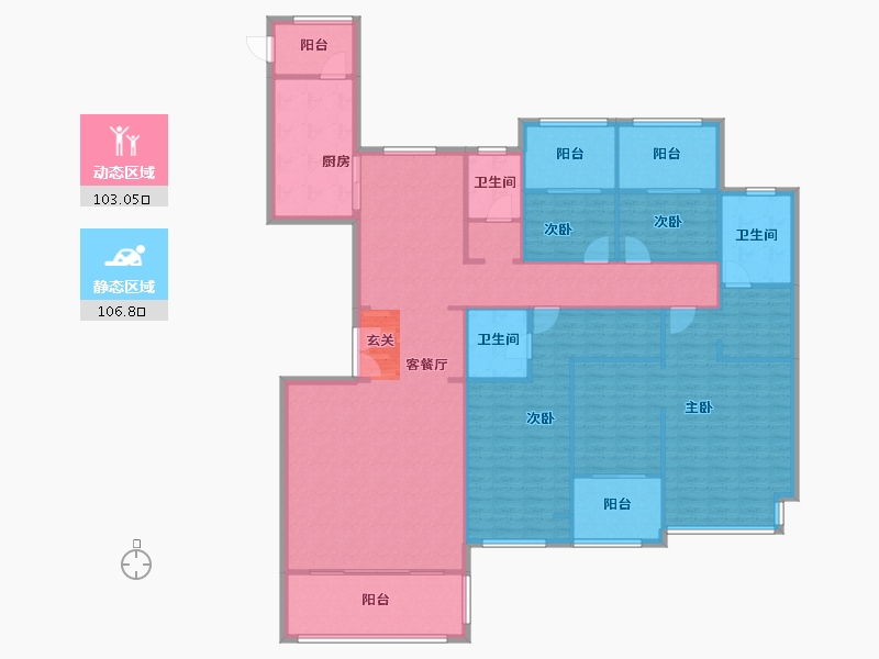 河南省-郑州市-瀚宇天悦湾5号院7242m²-193.59-户型库-动静分区