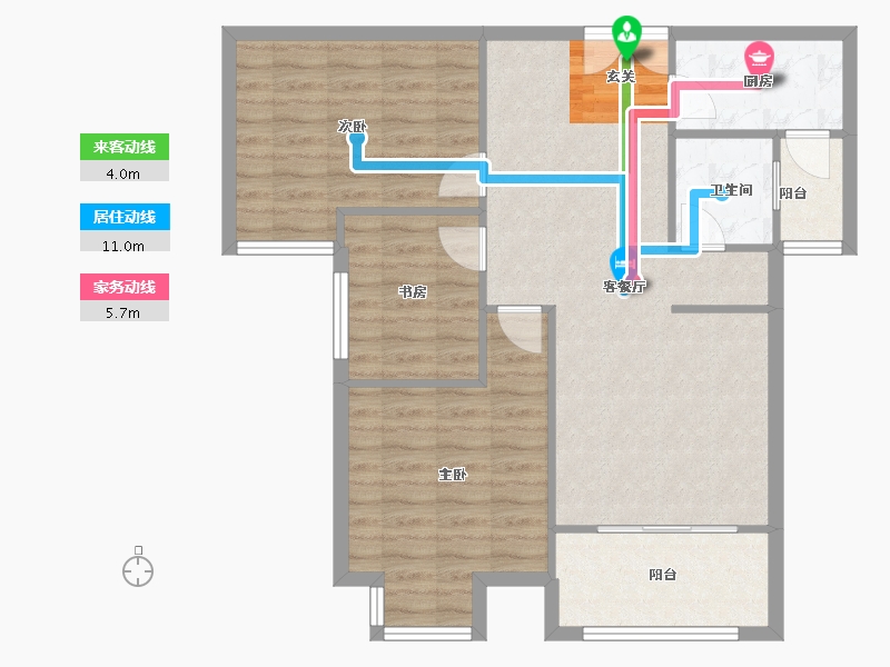 河南省-郑州市-建海绿荫半岛26号楼,30号楼,33号楼107m²-85.60-户型库-动静线